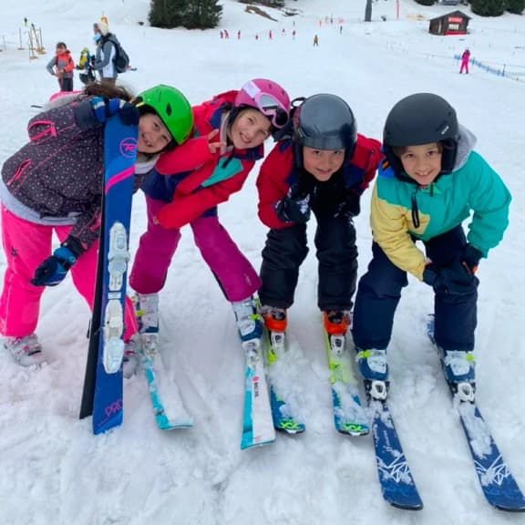 Courchevel skiing coach with kids