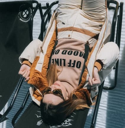 Lounging on a chairlift