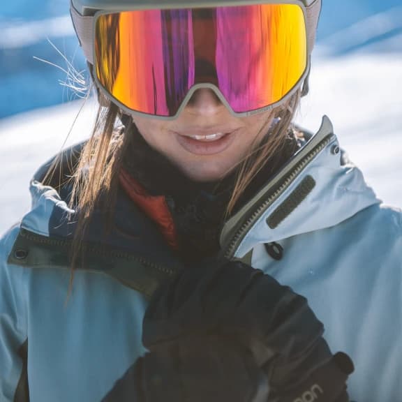 Elin Silverio wearing ski goggles